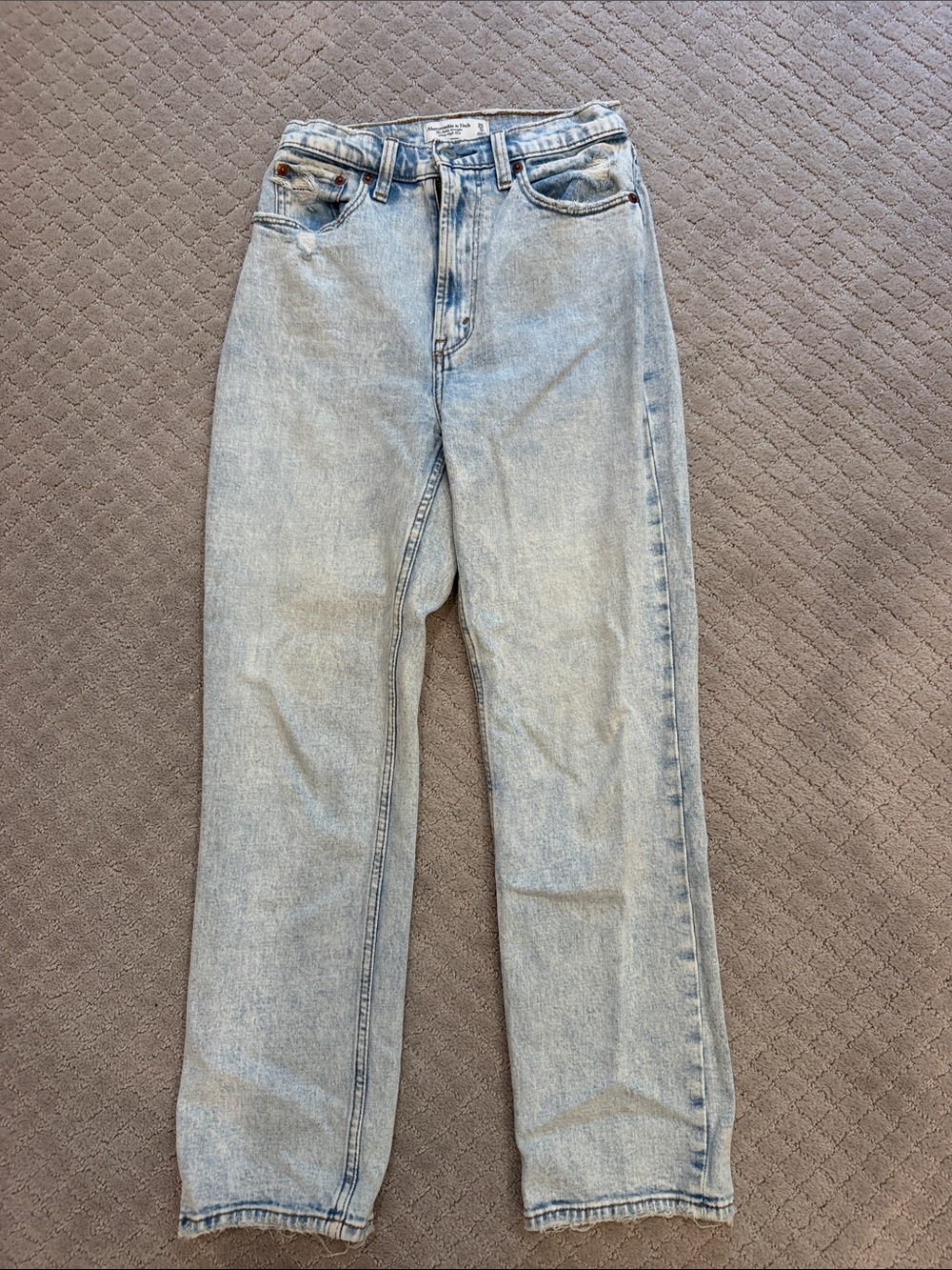 Abercrombie & Fitch Light Ankle Straight Ultra High Rise - Curve Love 25/0R